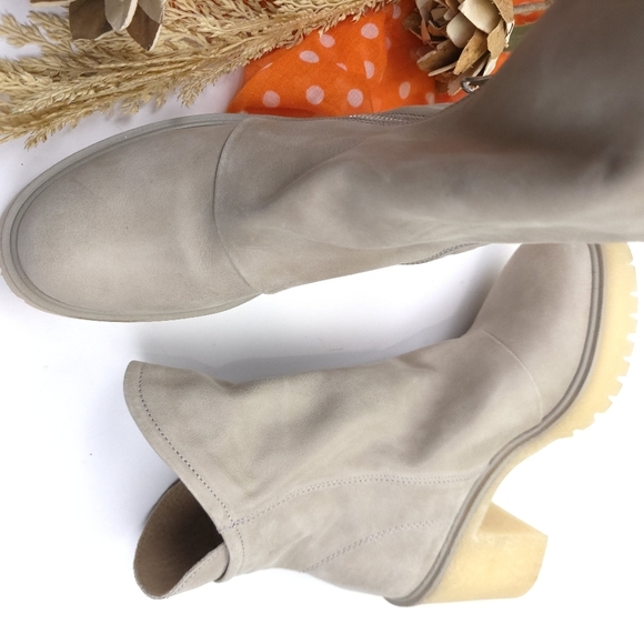 Free People Stylish Grey Beige Platform Boots Sz 38½ - Picture 9 of 16
